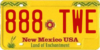 NM license plate 888TWE
