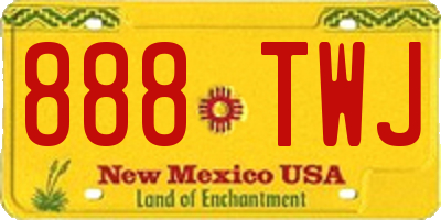 NM license plate 888TWJ