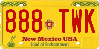 NM license plate 888TWK