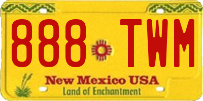 NM license plate 888TWM