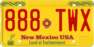 NM license plate 888TWX