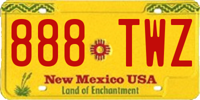 NM license plate 888TWZ