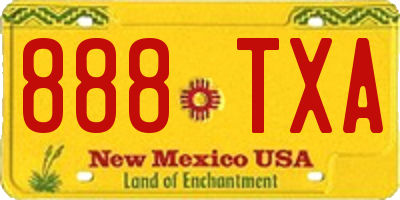 NM license plate 888TXA