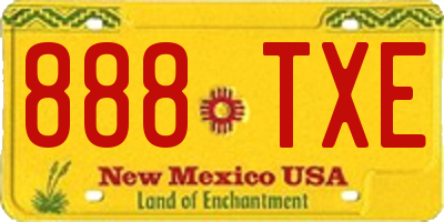 NM license plate 888TXE
