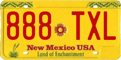 NM license plate 888TXL