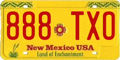 NM license plate 888TXO