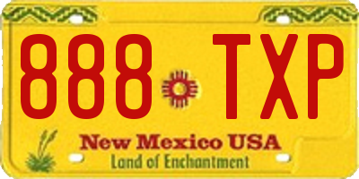 NM license plate 888TXP