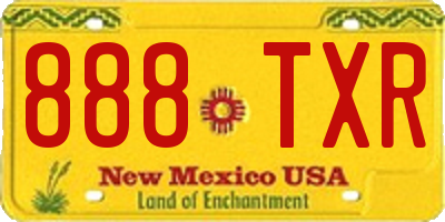 NM license plate 888TXR