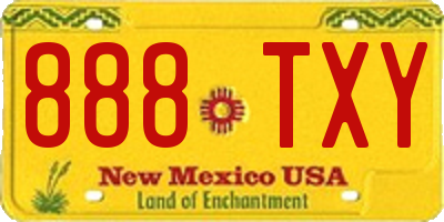 NM license plate 888TXY