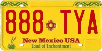 NM license plate 888TYA