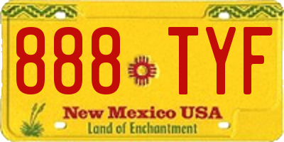 NM license plate 888TYF