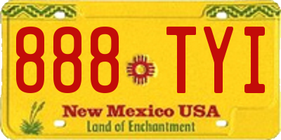 NM license plate 888TYI