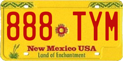 NM license plate 888TYM
