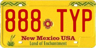 NM license plate 888TYP