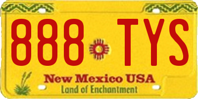 NM license plate 888TYS