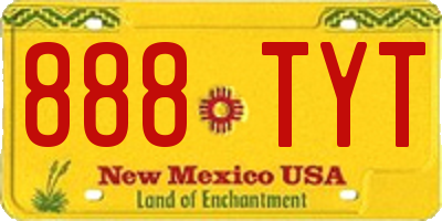 NM license plate 888TYT