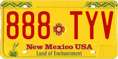 NM license plate 888TYV