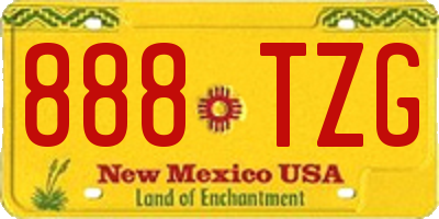 NM license plate 888TZG