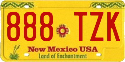 NM license plate 888TZK