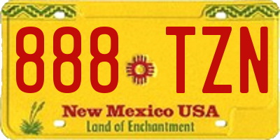 NM license plate 888TZN