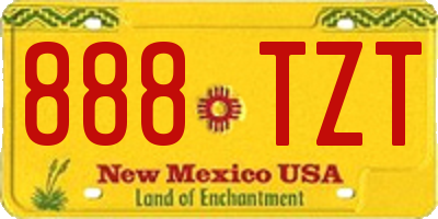 NM license plate 888TZT