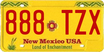 NM license plate 888TZX