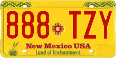 NM license plate 888TZY