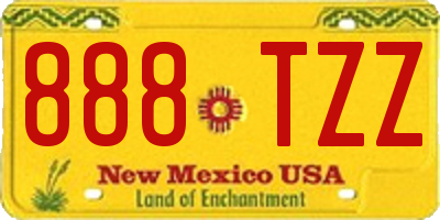 NM license plate 888TZZ