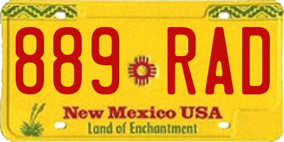 NM license plate 889RAD