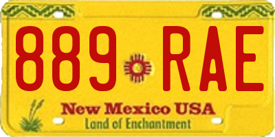 NM license plate 889RAE