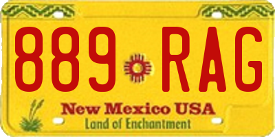 NM license plate 889RAG