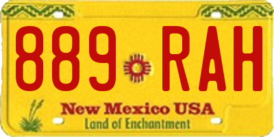 NM license plate 889RAH