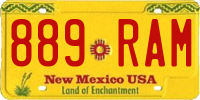 NM license plate 889RAM