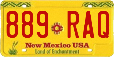 NM license plate 889RAQ
