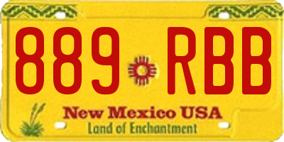 NM license plate 889RBB