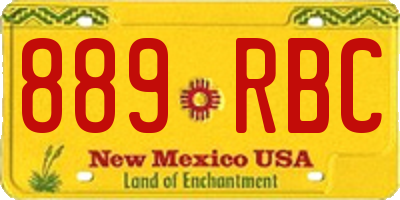 NM license plate 889RBC
