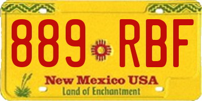 NM license plate 889RBF