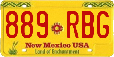 NM license plate 889RBG