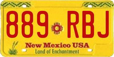 NM license plate 889RBJ