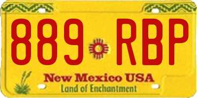 NM license plate 889RBP