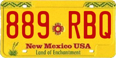 NM license plate 889RBQ