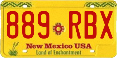 NM license plate 889RBX