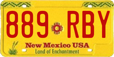 NM license plate 889RBY
