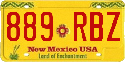 NM license plate 889RBZ
