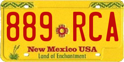 NM license plate 889RCA