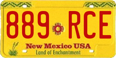 NM license plate 889RCE