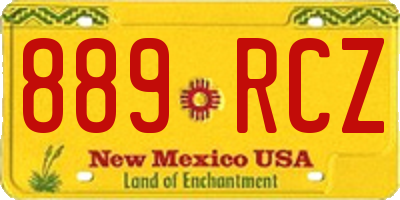 NM license plate 889RCZ