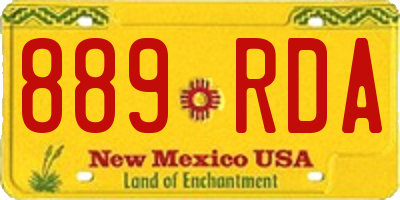 NM license plate 889RDA