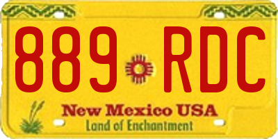 NM license plate 889RDC