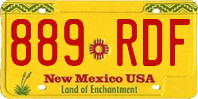 NM license plate 889RDF